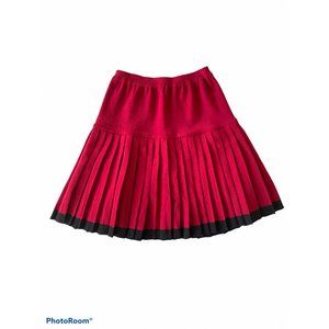 Escada red pleated midi skirt stretch